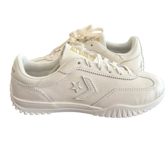 New Women’s Converse Run Star Trainer Leather Sneakers Ox Egret White A12778C - Picture 2 of 8